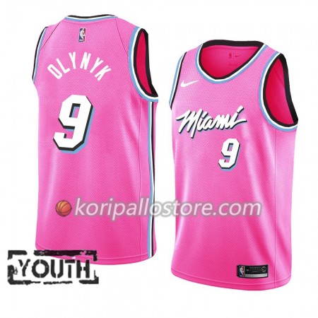 Miami Heat Kelly Olynyk 9 2018-19 Nike Vaaleanpunainen Lasten Pelipaidat Swingman